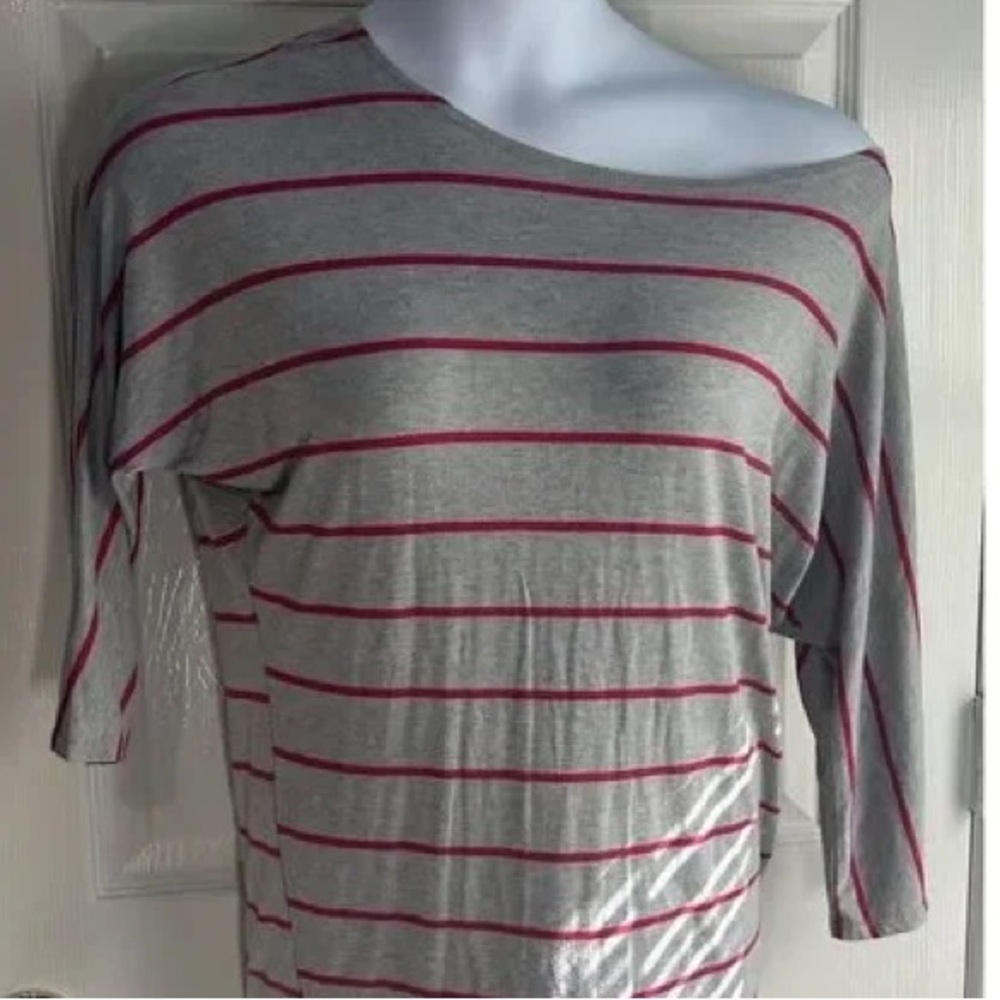 Forever 21 Gray Top with Red Stripes